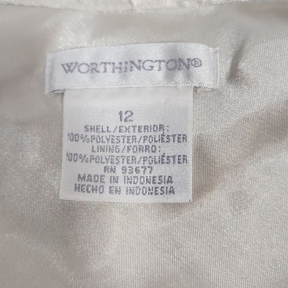 Silk Business Blouse in Tan and Black with silk liner in Size 12 by Worthington - Picture 5 of 7